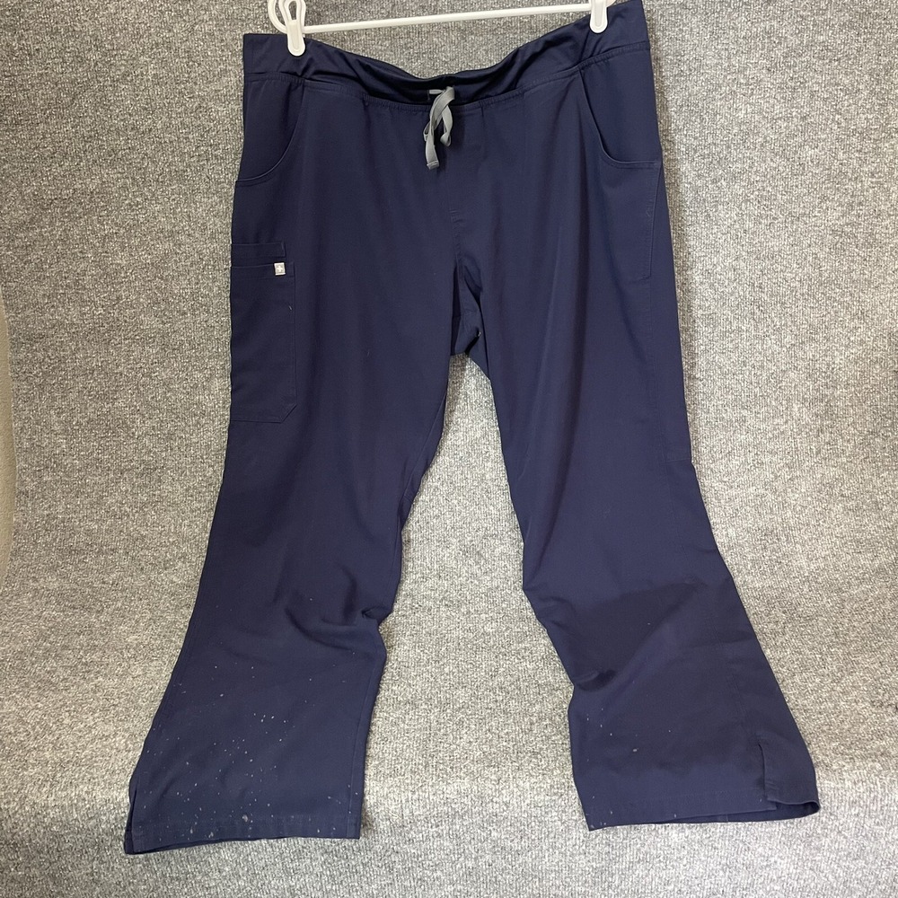 FIGS Scrub Pants Womens 2XLT Navy Blue Technical Collection Drawstring